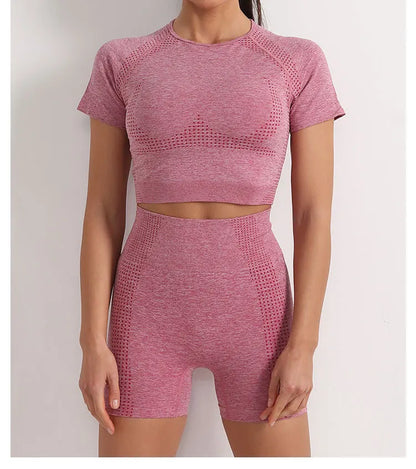 Sport Set Tracksuit Women Fitness Gym Clothing Seamless Yoga Suit Long Sleeve Running Tights Leggings Workout Outfit Sportwear